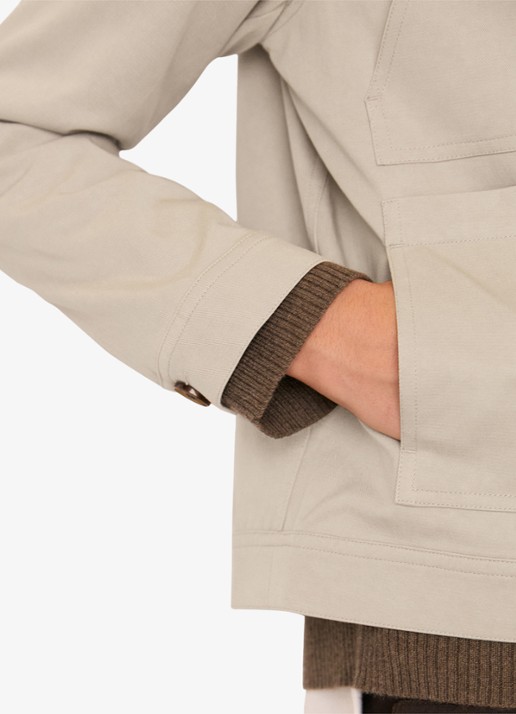 Whistles Mia jack met steekzakken - detail 2 taupe