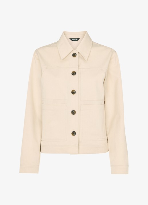 Whistles Mia jack met steekzakken - voorkant 2 naturel