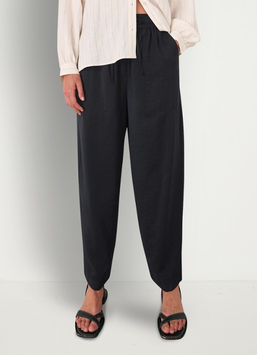 Whistles Mid waist regular fit broek met trekkoord