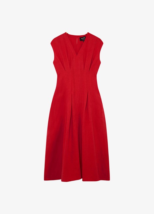 Whistles Midi jurk in linnenblend met plooien