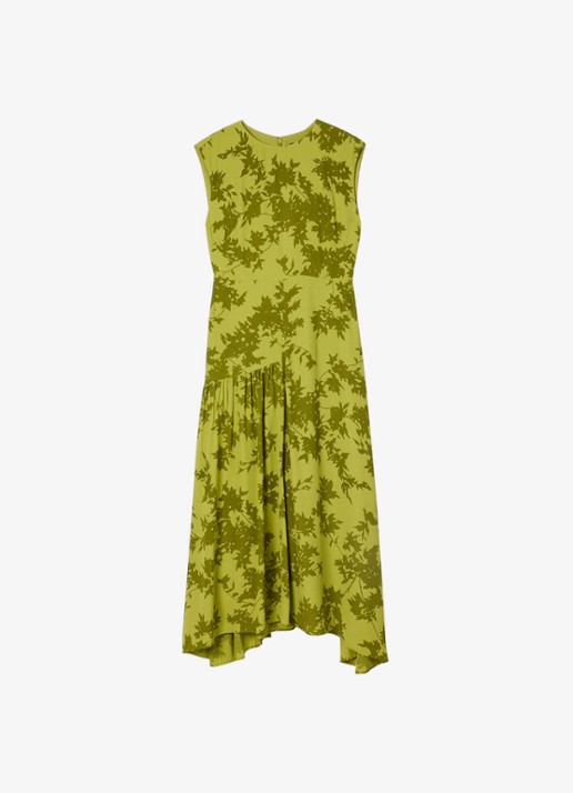 Whistles Midi jurk met print en plooien