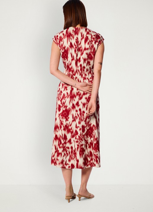 Whistles Midi jurk met  print - achterkant 3 rood