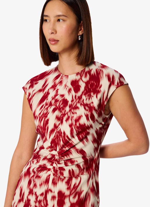 Whistles Midi jurk met  print - detail 2 rood
