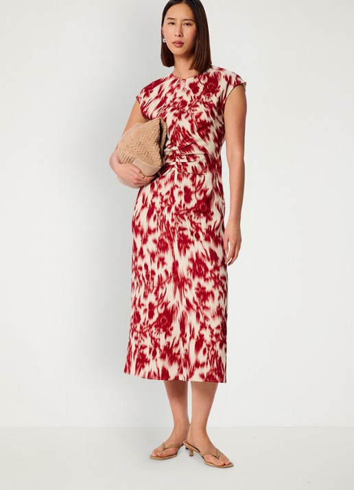 Whistles Midi jurk met  print - voorkant 5 rood