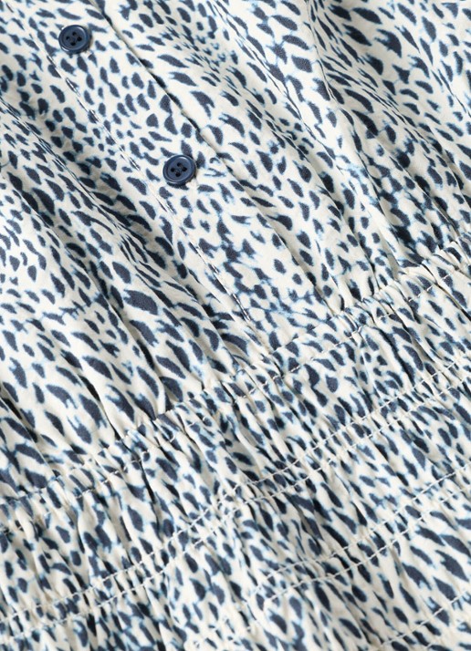 Whistles Midi jurk met print - detail 4 donkerblauw