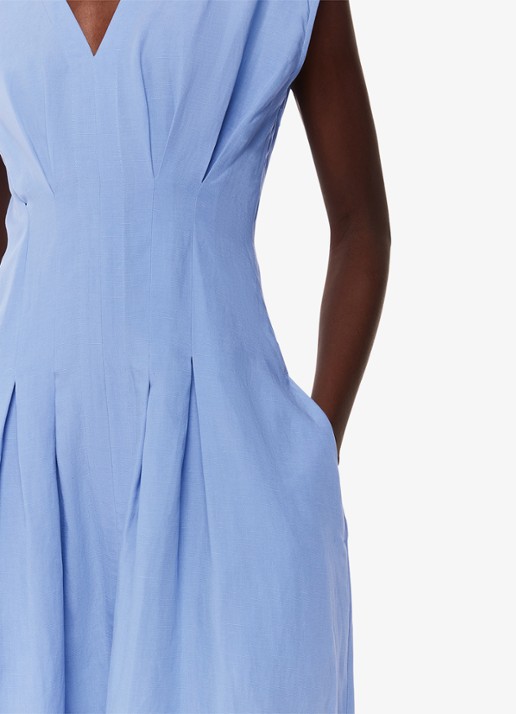 Whistles Midi jurk met steekzakken - detail 2 lichtblauw