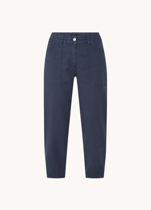 Whistles Paperbag high waist cropped tapered fit chino  - voorkant 3 donkerblauw