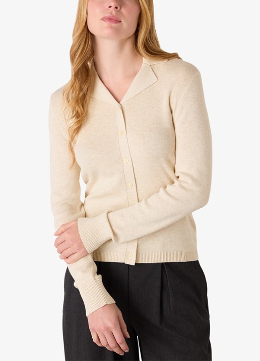 Whistles Phoebe fijngebreid vest met kraag