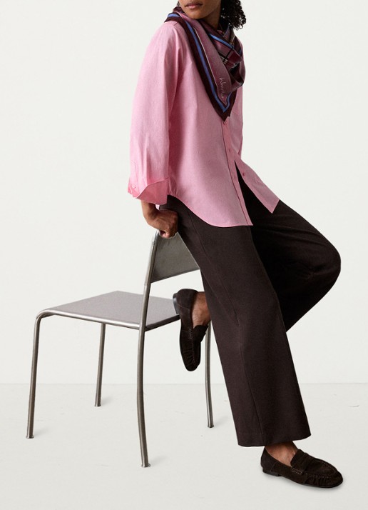 Whistles Ponte high waist wide fit pantalon - detail 4 donkerbruin
