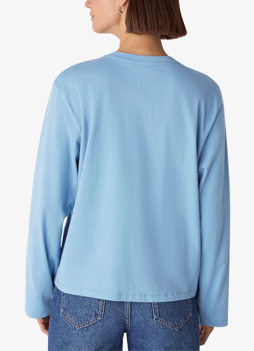 Whistles Relaxed sweater met ronde hals - achterkant 2 lichtblauw