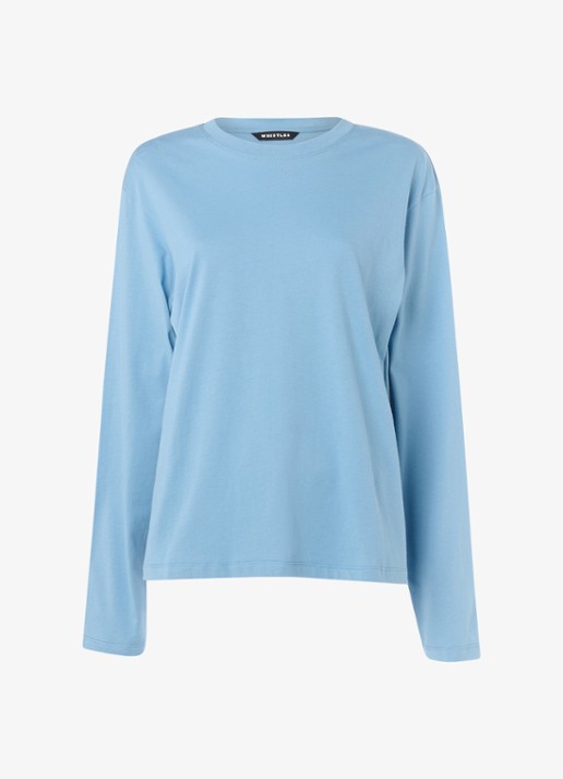 Whistles Relaxed sweater met ronde hals - voorkant lichtblauw
