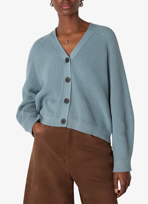 Whistles RIbgebreid vest met V-hals