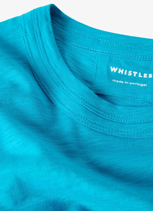 Whistles Rosa T-shirt met gemêleerd dessin - detail 3 turquoise