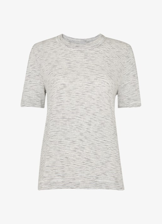 Whistles Rosa T-shirt met streepprint - voorkant wit