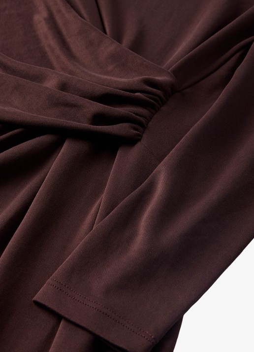 Whistles Ruched midi jurk met plooien  - detail 5 bruin