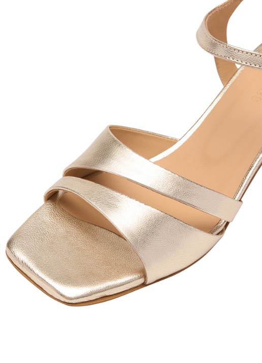 Whistles Sandalette met metallic finish - detail goud
