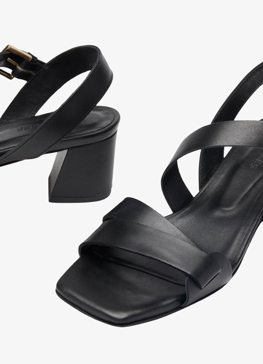 Whistles Sandalette van leer - detail 3 zwart
