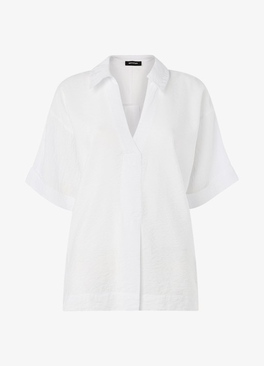 Whistles Sasha blouse met V-hals - voorkant 4 wit
