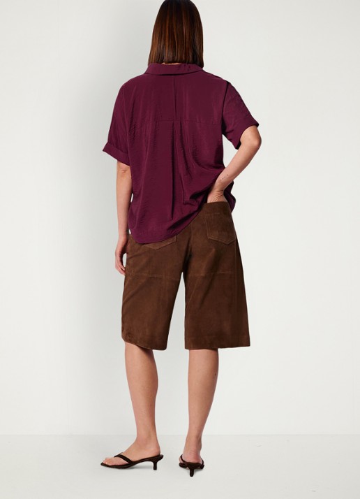Whistles Sasha tuniek met kraag - achterkant 3 cranberryrood