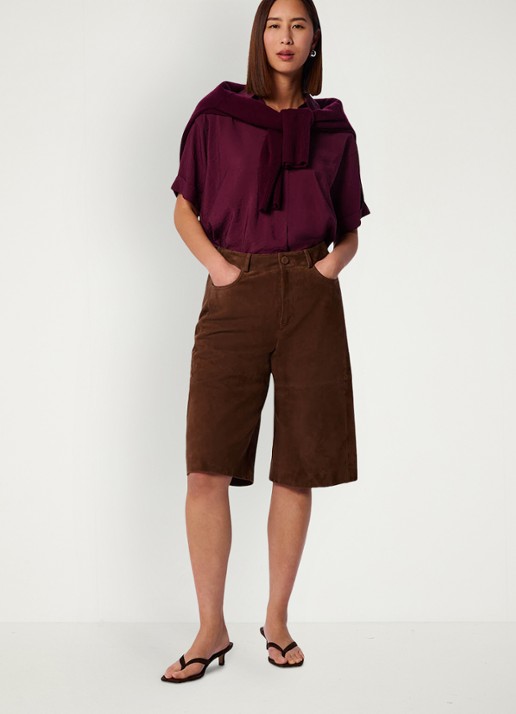 Whistles Sasha tuniek met kraag - voorkant 5 cranberryrood