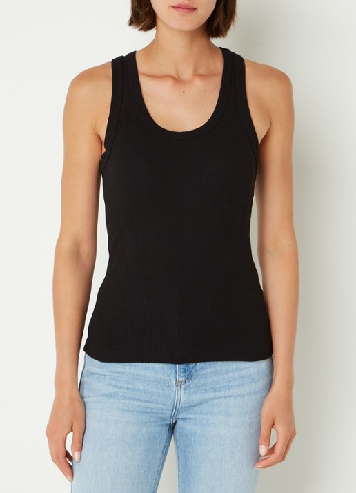 Whistles Scoop tanktop met ribstructuur