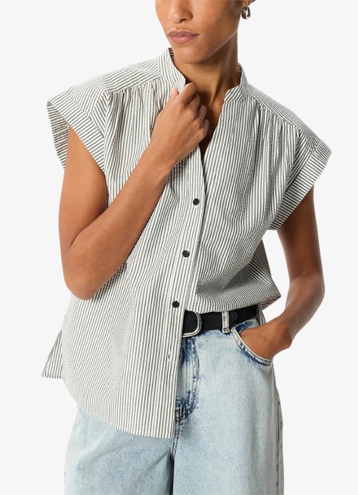 Whistles Seersucker blouse met streepprint