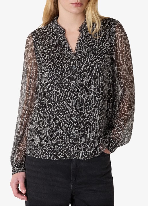 Whistles Semi-transparante blouse met slangenprint
