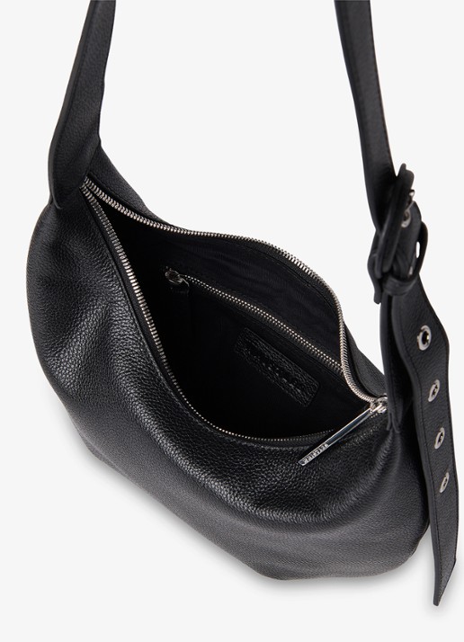 Whistles Small Sia crossbodytas van leer - detail 5 zwart