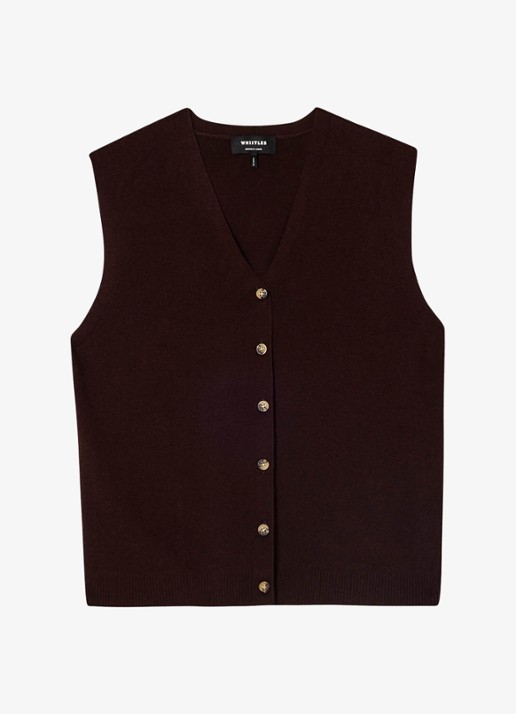 Whistles Spencer met V-hals - voorkant 5 bruin