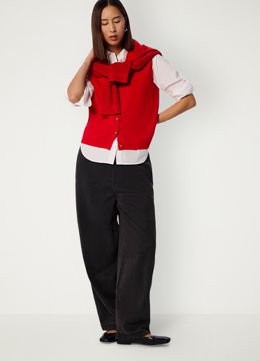 Whistles Spencer met V-hals - voorkant 3 rood
