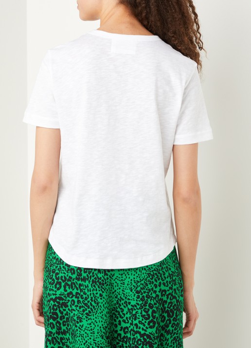 Whistles T-shirt in mêlée - achterkant 4 wit