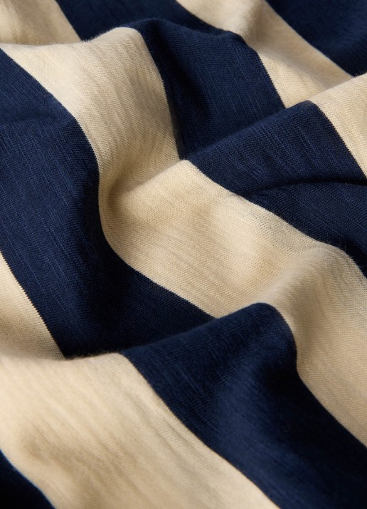 Whistles T-shirt met streepprint - detail 5 donkerblauw