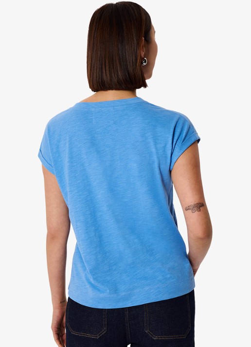 Whistles T-shirt met V-hals - achterkant 3 blauw