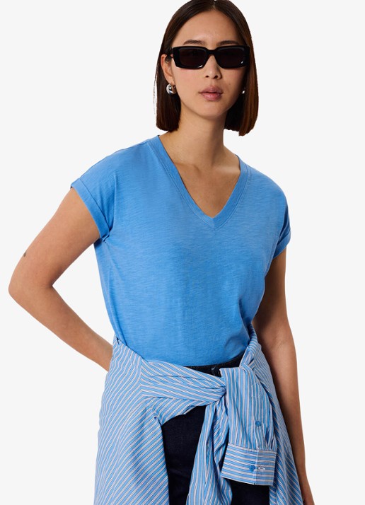 Whistles T-shirt met V-hals