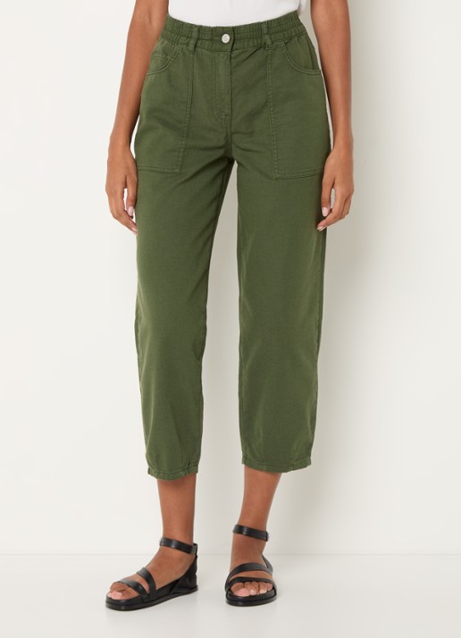 Whistles Tessa high waist cropped straight leg broek met gekleurde wassing