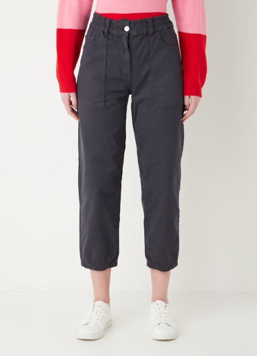 Whistles Tessa high waist straight leg cropped jeans met gekleurde wassing