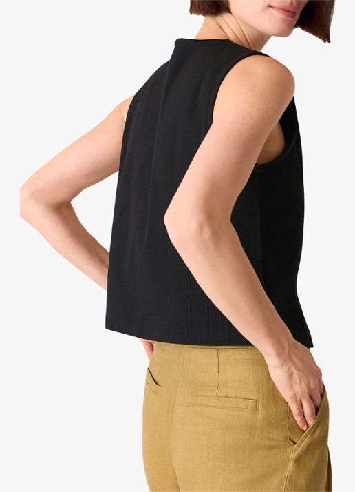 Whistles Top met ribstructuur - achterkant 2 zwart