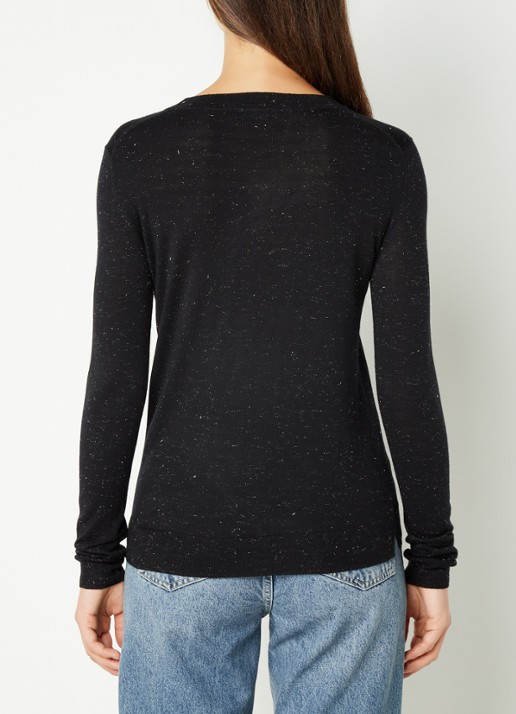 Whistles Top met structuur en ronde hals  - achterkant zwart