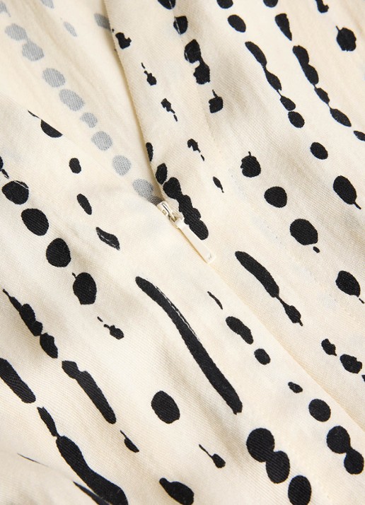 Whistles Wide fit jumpsuit met stippenprint - detail 5 creme