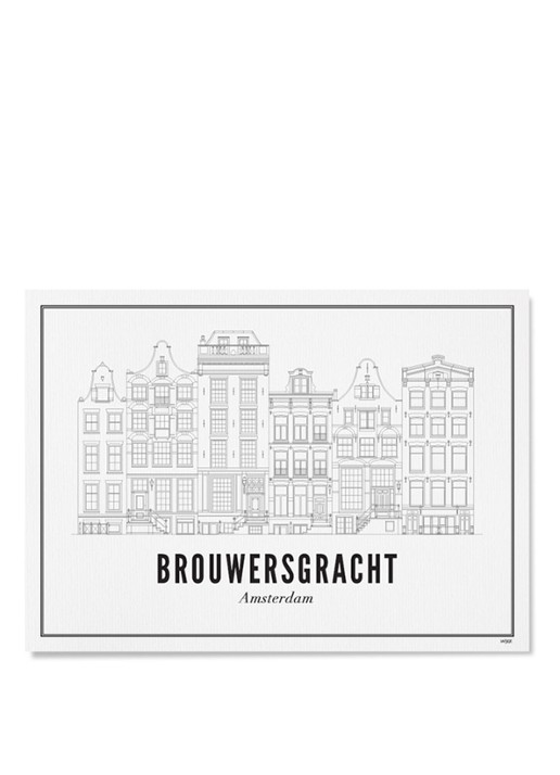 WIJCK. Amsterdam Brouwersgracht print - voorkant 3 wit