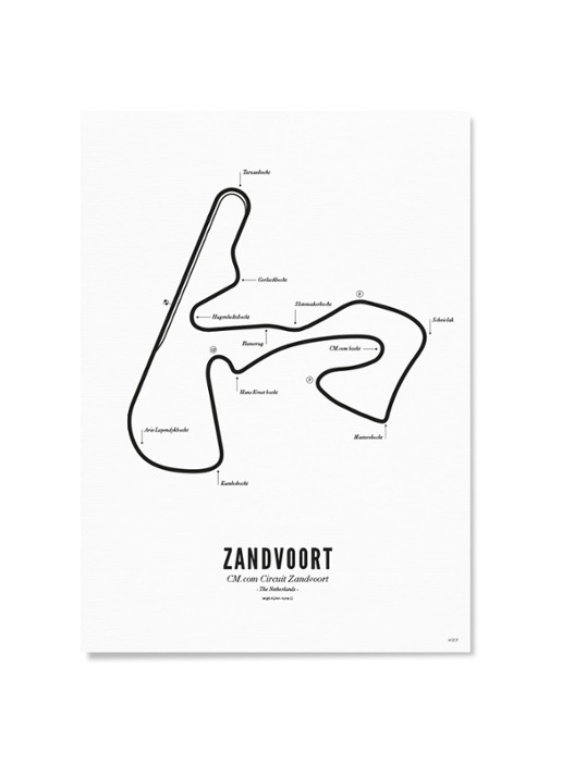 WIJCK. Circuit Zandvoort print 50 x 70 cm - voorkant 3 wit