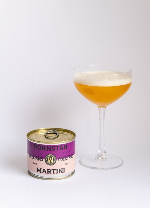 Williams Cocktails Pornstar Martini cocktail 130 ml - voorkant 2 paars