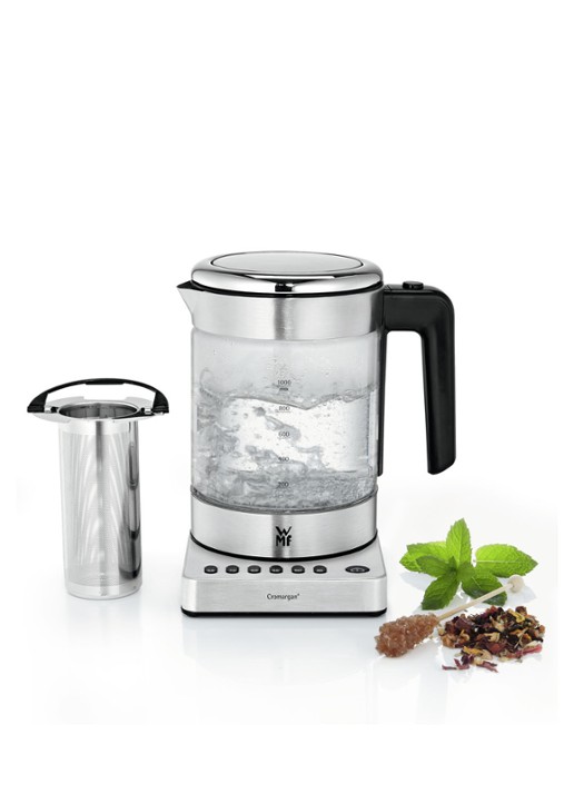 WMF KITCHENminis Vario 2-in-1 variabele waterkoker met theefilter 1 liter  - voorkant 6 transparant