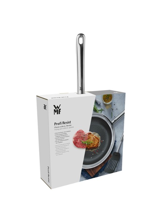WMF Profi Resist koekenpan met Profi Plus spatel Ø28 cm - voorkant 2 zilver