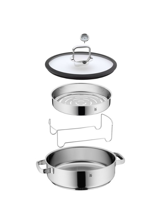 WMF Vitalis Aroma stoompan 28 cm - detail zilver