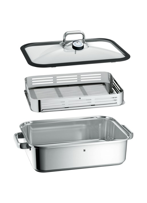 WMF Vitalis Aroma stoompan  - detail zilver
