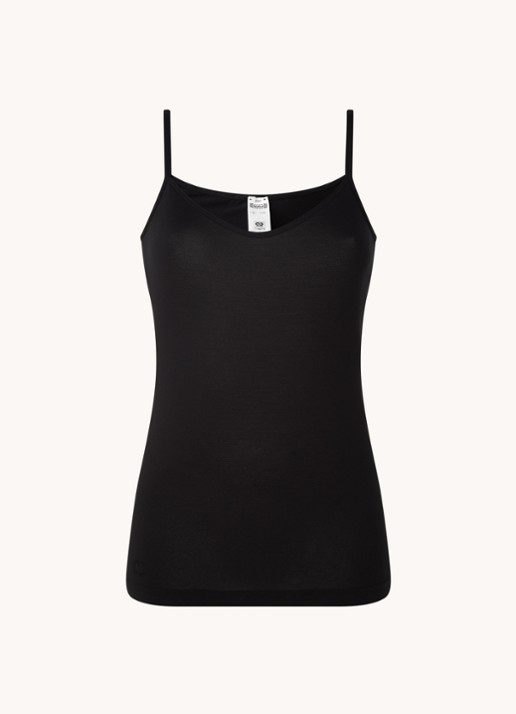 Wolford Aurora Hawaii spaghetti top - voorkant 2 zwart