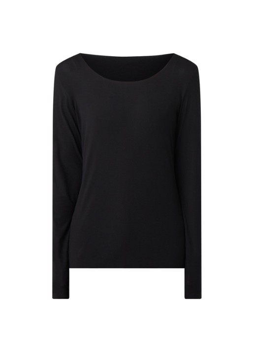 Wolford Aurora longsleeve van modal - voorkant zwart