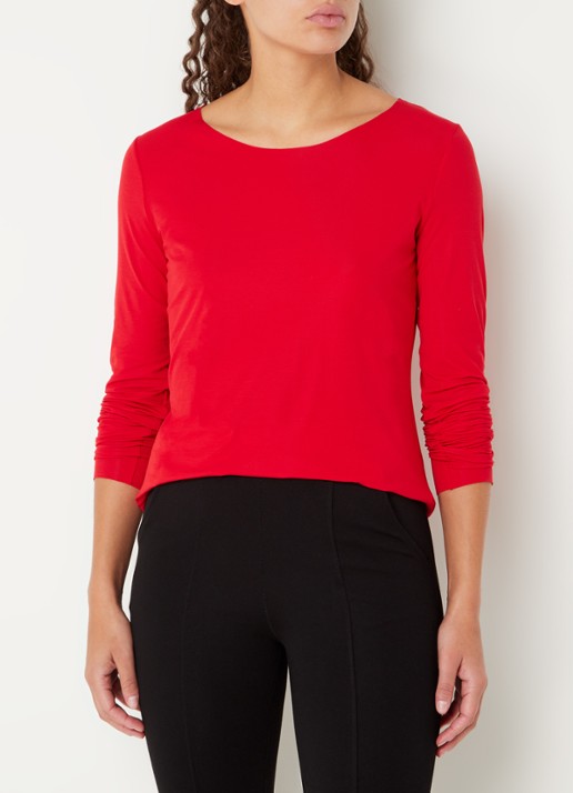 Wolford Aurora longsleeve van modal - detail kersenrood