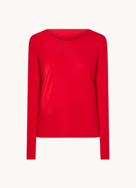 Wolford Aurora longsleeve van modal - voorkant 3 kersenrood
